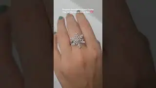 Round Cut Diamond Snowflake Style Ring #roundcut #rounddiamond #snowflakes #diamondring #shorts