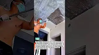 Manual Ceiling Renovation &ndash; Scraping and Surface Preparation Process
