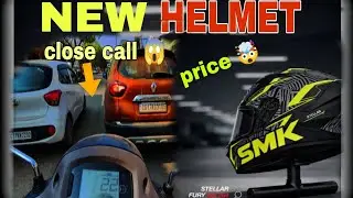 DAY -2 NEW HELMET Saved My Life 😱  | Close Call on Road | SMK Helmet Review@ahmad_vlog_12 