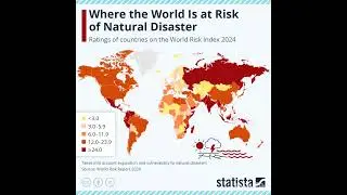 Where the World is at risk of Natural Disaster? #map #world #natural #disaster #youtubeshorts