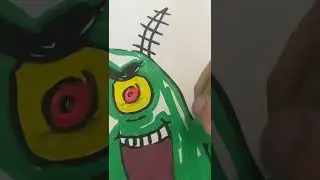 Drawing plankton from spongebob with poscas