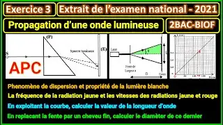 Exercice 3: Propagation des ondes lumineuses (extrait de l'examen national 2021) || 2BAC - BIOF