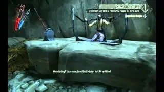 Dishonored PC - Helping Granny Rags with her stew.