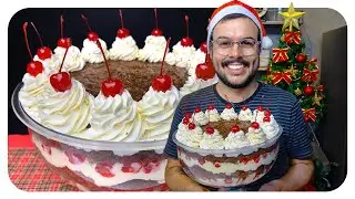 BOLO FLORESTA NEGRA DE TRAVESSA PARA O SEU NATAL - FÁCIL DE FAZER | Thigas Ribeiro