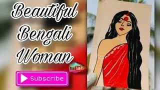 Beautiful Bengali Woman|#beginners #woman #bengali #drawing #painting #art #youtube