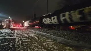 HiDef-CSX M361 with Amazing Horn Show and 149 Cars Passing through Rushville Indiana. 