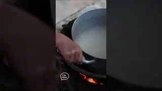 A countryside girl is cooking rice for dinner #fried #food #cooking