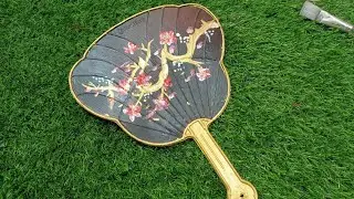 DIY Chinese Hand Fan| old hand fan Transformation| Cherry Blossoms on Japanese Hand fan|