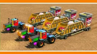 Long Slide Game With Amazing Colorful Tractors - 3d Truck Game - Funny 3d Tractor - FS 22 #1