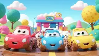 Muddy Cars Get Stuck on the Road 🚗🟤💦 | Fun Car Wash Adventure Nursery Rhymes for Kids