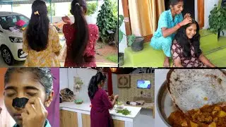 GIRLS US DAY!!Bathroom singer moment iruku video la🤣DIY hair pack|hair& skincare|chickenpotato curry