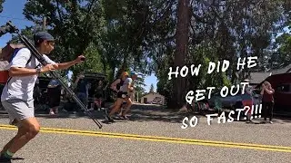 Arlen Glick, 2 minute efficient Aid Station stop in Foresthill, Western States 2023