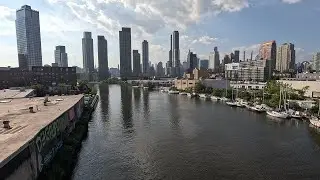 ⁴ᴷ⁶⁰ Walking NYC: Pulaski Bridge and McGuinness Boulevard from Long Island City to Greenpoint
