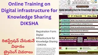 Digital Infrastructure for Knowledge Sharing-DIKSHA 5 Days Online training for teachers Registration