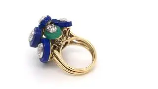 Lapis Cluster Ring