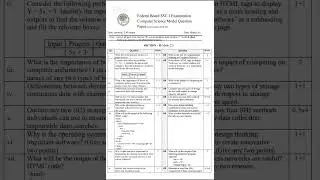 Fbise 9th Class (SSC-I) Computer Science Model Paper (Subjective) 2025 #fbise #modelpaper #9thclass