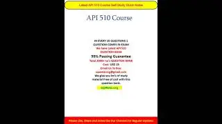 Latest API 510 Course Self Study Quick Notes | BUY API 510 Study Material Question Bank