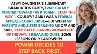 At my daughter’s school party, they pushed me into the kitchen— Then everything changed…