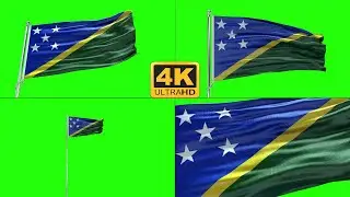 Solomon Islands flag green screen 4k