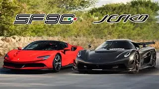 Koenigsegg Jesko VS. Ferrari SF90 Top Gear Track Battle!