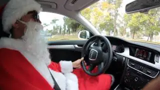 Santa Claus skateboarding