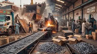 How Ship Plates Become Millions of Nails | Recycling Process of old Ship Plates into Nails 