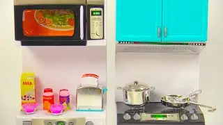 3 Minutes Unboxing Mint Kitchen Set! Amazing Miniature Things & Cute, ASMR No Talking