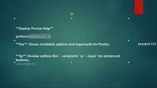 how to Display Photon Help in Kali Linux   Lesson 4