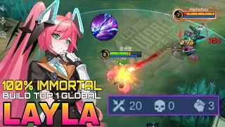 NEW LAYLA ONE HIT BUILD & EMBLEM!! 💯 IMMORTAL - Mobile Legends✓