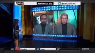 Cari Champion in Black Leather Skirt (ESPN2)
