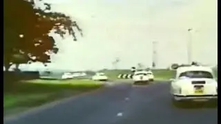 Police convoy taking the Kray twins to Durham prison in 1969.