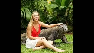 Girl Bonding with a Giant Komodo &mdash; Unexpectedly Gentle Moment