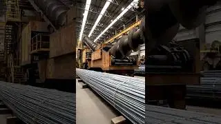 How Steel Rods Are Made in Modern Factories | Inside the Steel Rebar Manufacturing Process #shorts