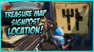 Search the Treasure Map Signpost in Junk Junction + Battle Star Location (Week 10) - Fortnite