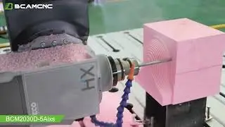 BCM2030D 5-AXIS CNC Router DEMO: Spindle Rotates 360&deg; To Process The Epoxy Tooling Board Mold
