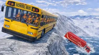 School Bus on Dangerous Mountain Road  | BeamNG.drive | Ep #105