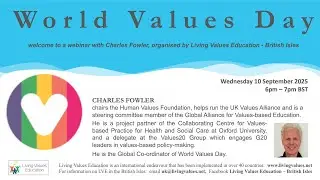 LVE 'World Values Day' with Speaker Charles Fowler - September 2025