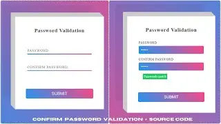 Confirm Password Validation Using Html Css & JavaScript | Confirm Password Validation in JavaScript