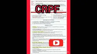 CRPF Constable Recruitment 2023 | CRPF Constable Tradesman 2023 #crpf #latest #shorts #viral