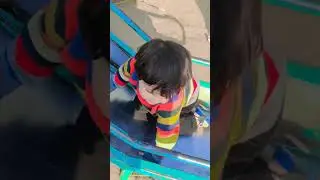 Cute Baby boy happy on slide #love #cute #cutebaby
