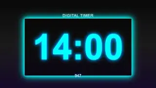 14 Minute Neon Digital Timer | Bright Countdown for Study, Focus, Workouts, and Productivity