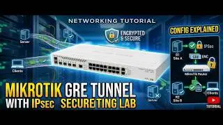 GRE (Generic Routing Encapsulation) with IPsec | MikroTik Router Lab | Hindi