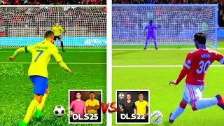 DLS 25 vs DLS 22 |Penalty Comparison High 60Fps | Official DLS  21 -25
