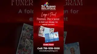 Large Trifold Funeral Program Printing by stalbansprinting.com #newyorkshorts #digitalprinting