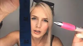 ASMR Face Measuring - Unintelligible Breathy Whispers (Up Close Personal Attention)