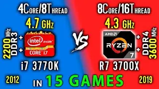 i7 3770k vs Ryzen 7 3700x Test in 15 Games | R7 3700 vs i7 3770k OC