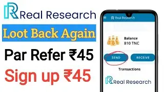 Real Research New Update || Real Research Refer Program Start || Real Research Par Refer 50 TNC ||