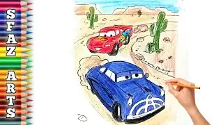 Doc Hudson, McQueen from Disney Pixar Car Movie | Disney Cartoon Drawing and Coloring pages #disney