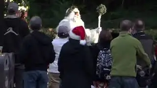 Father Christmas at UK pavilion in Epcot in Walt Disney World Florida USA in December 2017