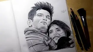 Dil Bechara Poster Drawing | Musical Time-lapse Sketch |Sushant Singh Rajput | Sanjana Sanghi